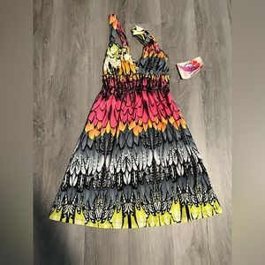 Lucy Love feather print dress